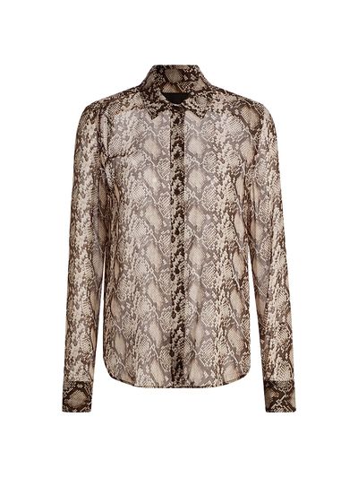 Nili Lotan Women's Gaia Snakeskin-Print Silk Shirt