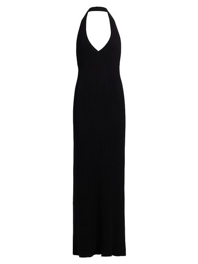Nili Lotan Women's Ivenka Rib-Knit Open Back Halter Maxi Dress