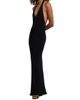 Nili Lotan Women's Ivenka Rib-Knit Open Back Halter Maxi Dress - 2