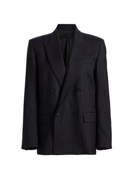 Nili Lotan Women's Leston Pinstriped Stretch-Wool Blazer