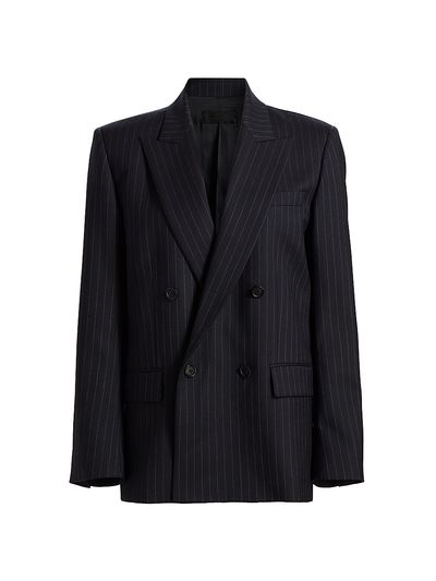 Nili Lotan Women's Leston Pinstriped Stretch-Wool Blazer