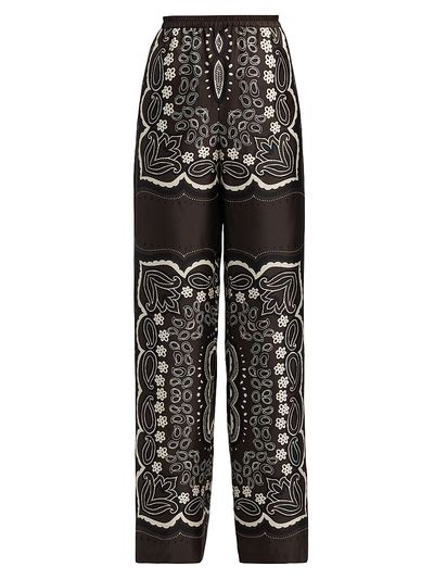 Nili Lotan Women's Morgan Silk Bandana Pants