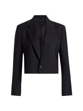Nili Lotan Women's Swan Pinstriped Stretch-Wool Crop Blazer