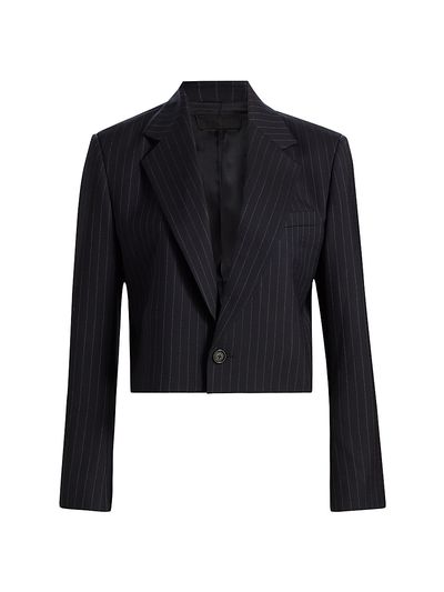Nili Lotan Women's Swan Pinstriped Stretch-Wool Crop Blazer
