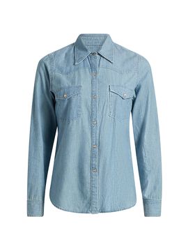 Nili Lotan Women's Travis Cotton Chambray Shirt