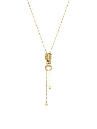 Nina Gilin Women's 14K Yellow Gold & 0.60 TCW Diamond Zipper Pendant Necklace