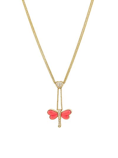 Nina Gilin Women's 14K Yellow Gold & 0.67 TCW Diamond Heart & Dragonfly Necklace