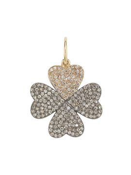 Nina Gilin Women's 14K Yellow Gold, Rhodium-Plated Silver & 0.78 TCW Diamond Clover Pendant