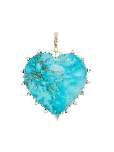 Nina Gilin Women's 14K Yellow Gold, Turquoise & 0.68 TCW Diamond Pendant