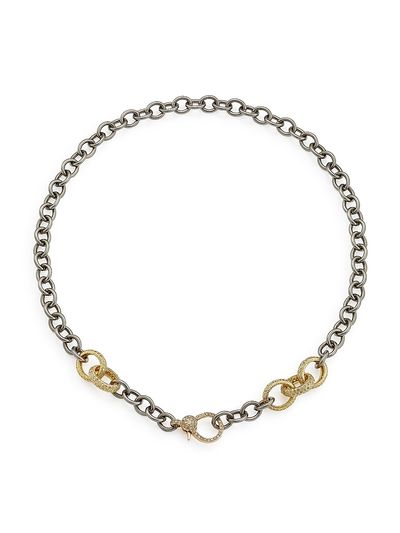 Nina Gilin Women's Black-Rhodium-Plated Silver, 14K Yellow Gold & 3.16 TCW Diamond Chain Necklace