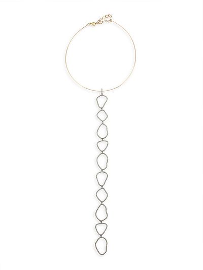 Nina Gilin Women's Black Rhodium-Plated & Diamond Pavé Long Chain Pendant Choker Necklace
