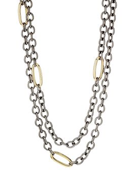 Nina Gilin Women's Black Rhodium-Plated Silver & 14K Yellow Gold Double-Strand Necklace