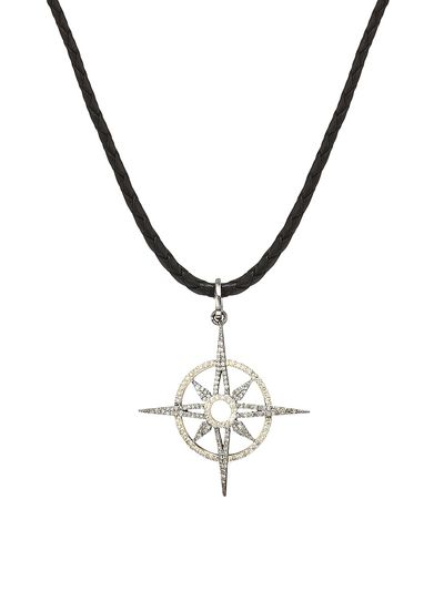 Nina Gilin Women's Two-Tone & Diamond North Star Pendant Leather Cord Necklace