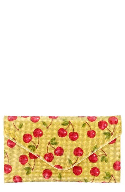 Nina Nina Cherry Print Crystal Envelope Clutch