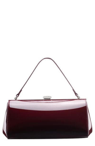 Nina Nina Delsie-P Faux Patent Leather Frame Clutch