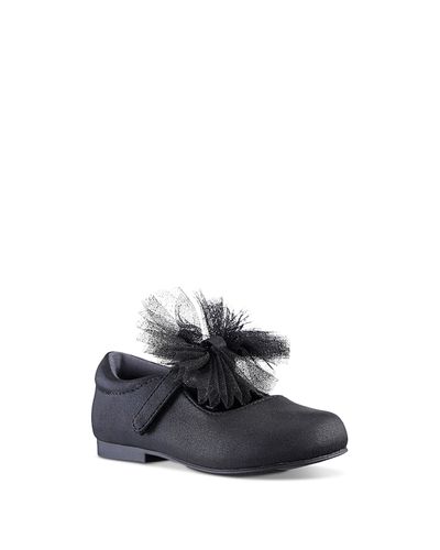 Nina Nina Girls' Dressy Mary Jane Tulle Bow Flats Toddler