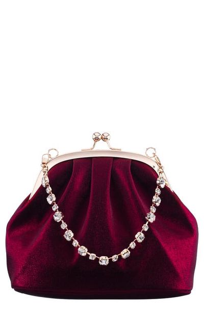 Nina Nina Maura-M Crystal Handle Frame Clutch