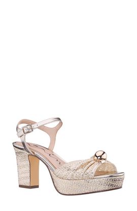Nina Nina Metallic Block Heel Platform Sandal