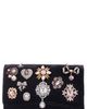 Nina Nina Navi Crystal Brooch Velvet Clutch - 1