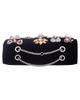 Nina Nina Navi Crystal Brooch Velvet Clutch - 5