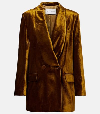 Nina Ricci Nina Ricci Double-breasted velvet blazer