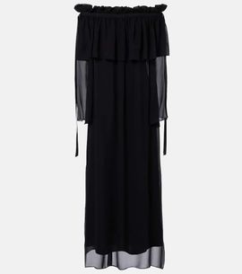 Nina Ricci Nina Ricci Gathered sheer silk maxi dress