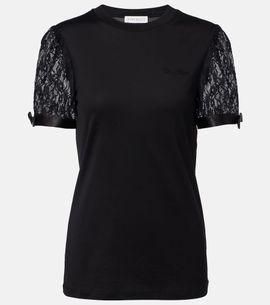 Nina Ricci Nina Ricci Lace-trimmed cotton jersey T-shirt