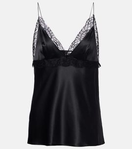 Nina Ricci Nina Ricci Lace-trimmed silk-blend satin camisole