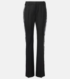 Nina Ricci Nina Ricci Lace-trimmed wool straight pants