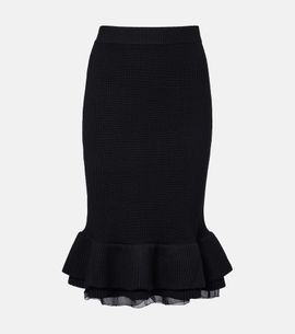 Nina Ricci Nina Ricci Peplum wool-blend midi skirt