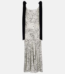 Nina Ricci Nina Ricci Polka-dot satin midi dress
