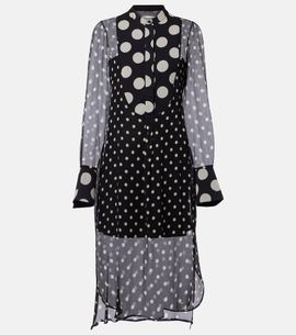 Nina Ricci Nina Ricci Polka-dot semi-sheer silk midi dress