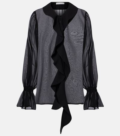 Nina Ricci Nina Ricci Ruffled sheer silk blouse