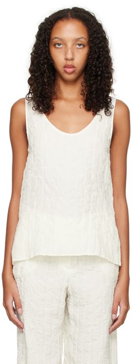 Nina Ricci Nina Ricci White Crinkled Tank Top