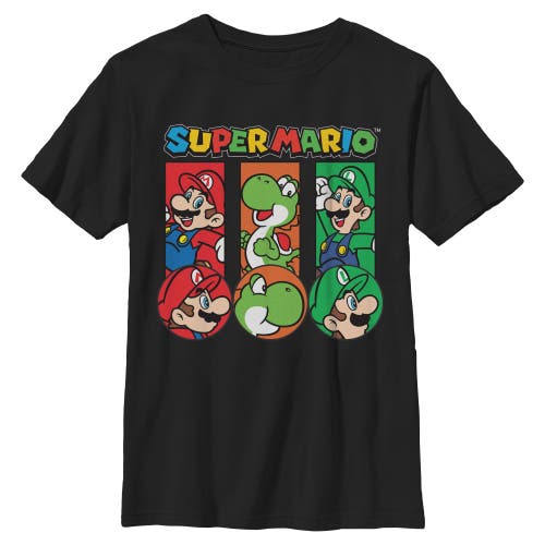 NINTENDO Boy's Nintendo Colorful Team Luigi and Mario Graphic T-Shirt