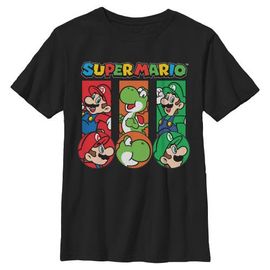 NINTENDO Boy's Nintendo Colorful Team Luigi and Mario Graphic T-Shirt