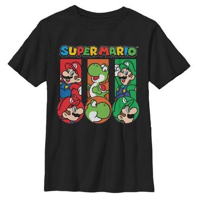 NINTENDO Boy's Nintendo Colorful Team Luigi and Mario Graphic T-Shirt