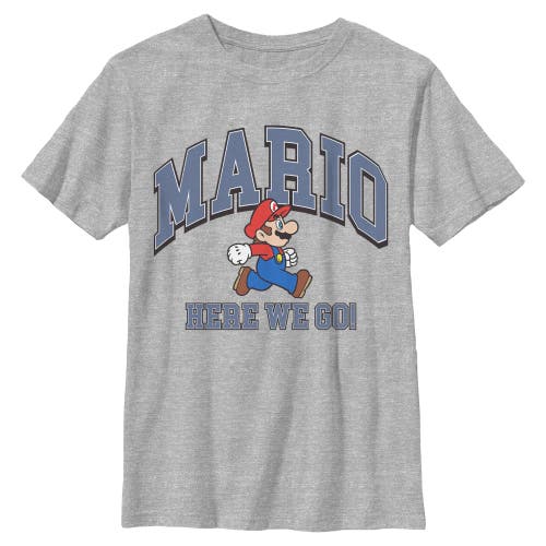 NINTENDO Boy's Nintendo Here We Go Varsity Graphic T-Shirt