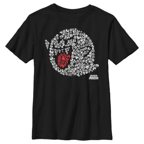 NINTENDO Boy's Nintendo Super Mario Boo Ghost Mosaic  Graphic T-Shirt