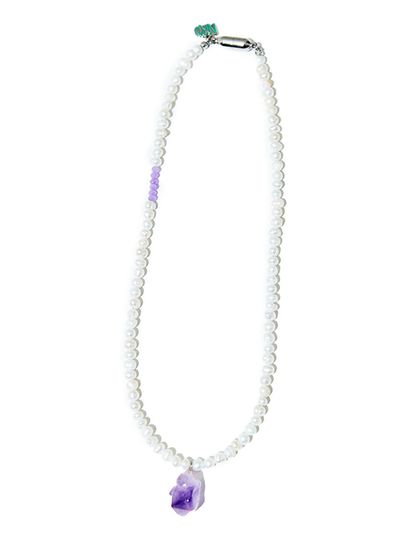 niroserendipity Amethyst Purple Point Pearl Necklace #58