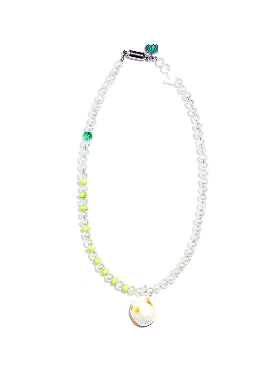 niroserendipity SEASHELL TURQUOISE CRYSTAL NECKLACE #103