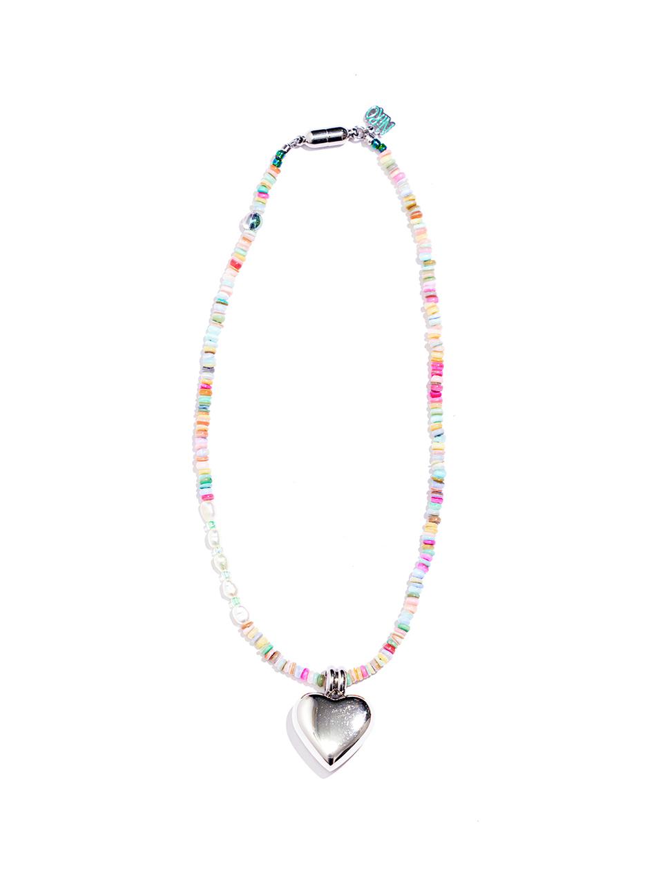 niroserendipity SURGiCAL HEART COLORFUL MOTHER OF PEARL NECKLACE #