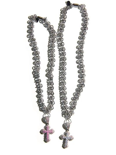 niroserendipity ZiRCONiUM CROSS BYZANTiNE CHAiN NECKLACE #110