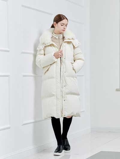 nitina faux fur-down long coat C/IV