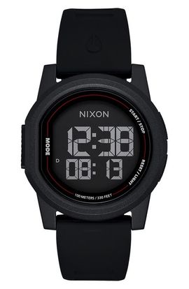 Nixon Nixon Disk Digital Silicone Strap Watch, 39mm