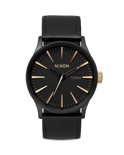 Nixon Nixon Sentry Leather Watch, 42mm
