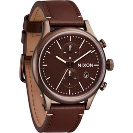 Nixon Nixon Station Chronograph Leather Strap Watch, 41mm