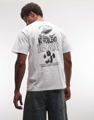 No Problemo No Problemo 100% cotton logo T-shirt with 'trip advisor' back print in white
