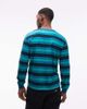 No Problemo No Problemo 100% cotton long sleeve t-shirt with repeat logo print in aqua stripes-Green - 3