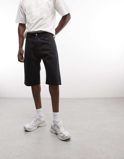 No Problemo No Problemo baggy denim shorts in black